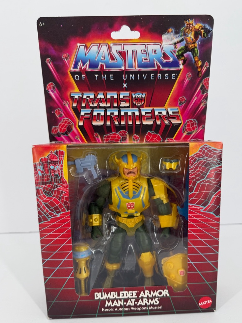 Masters of the Universe x Transformers Bumblebee Armor Man-at-arms Figure Toy